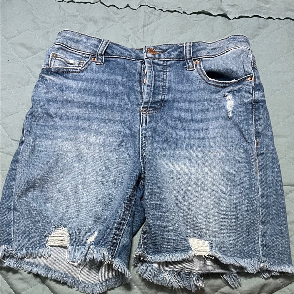 Vanilla Star Blue Distressed Jean Shorts
